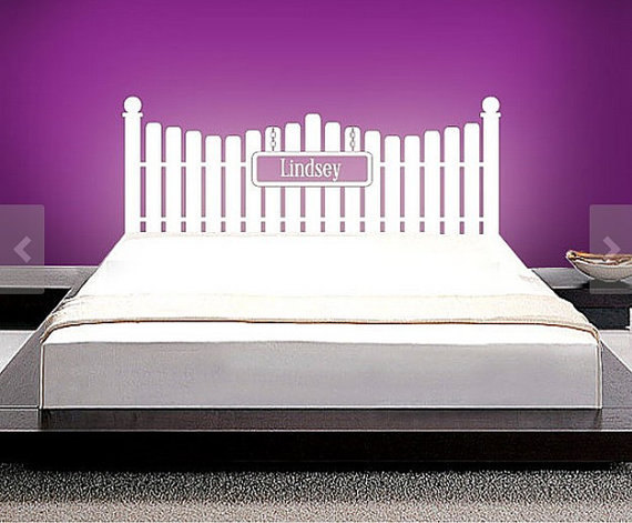 Headboard Vinyl Wall Decal Full Twin Queen Size Wall ...