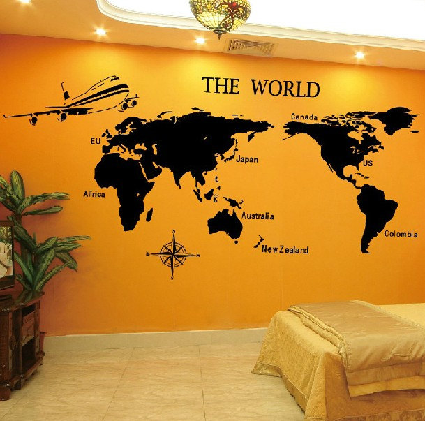 Vinyl Wall Decal World Map TV Home House Art Wall Decals ...